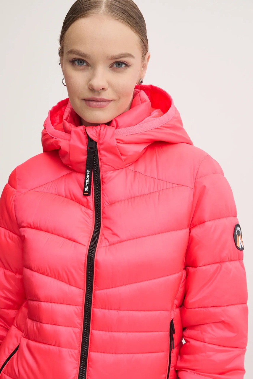 Μπουφάν Superdry χρώμα: ροζ, W5011724A-1ZP φωτογραφία
