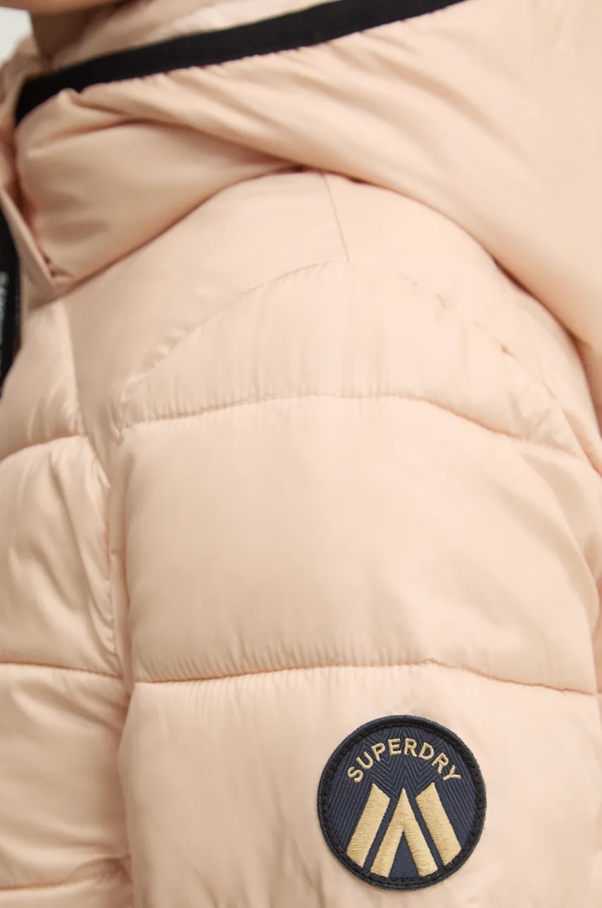 Μπουφάν Superdry χρώμα: μπεζ, W5011724A-2WV φωτογραφία