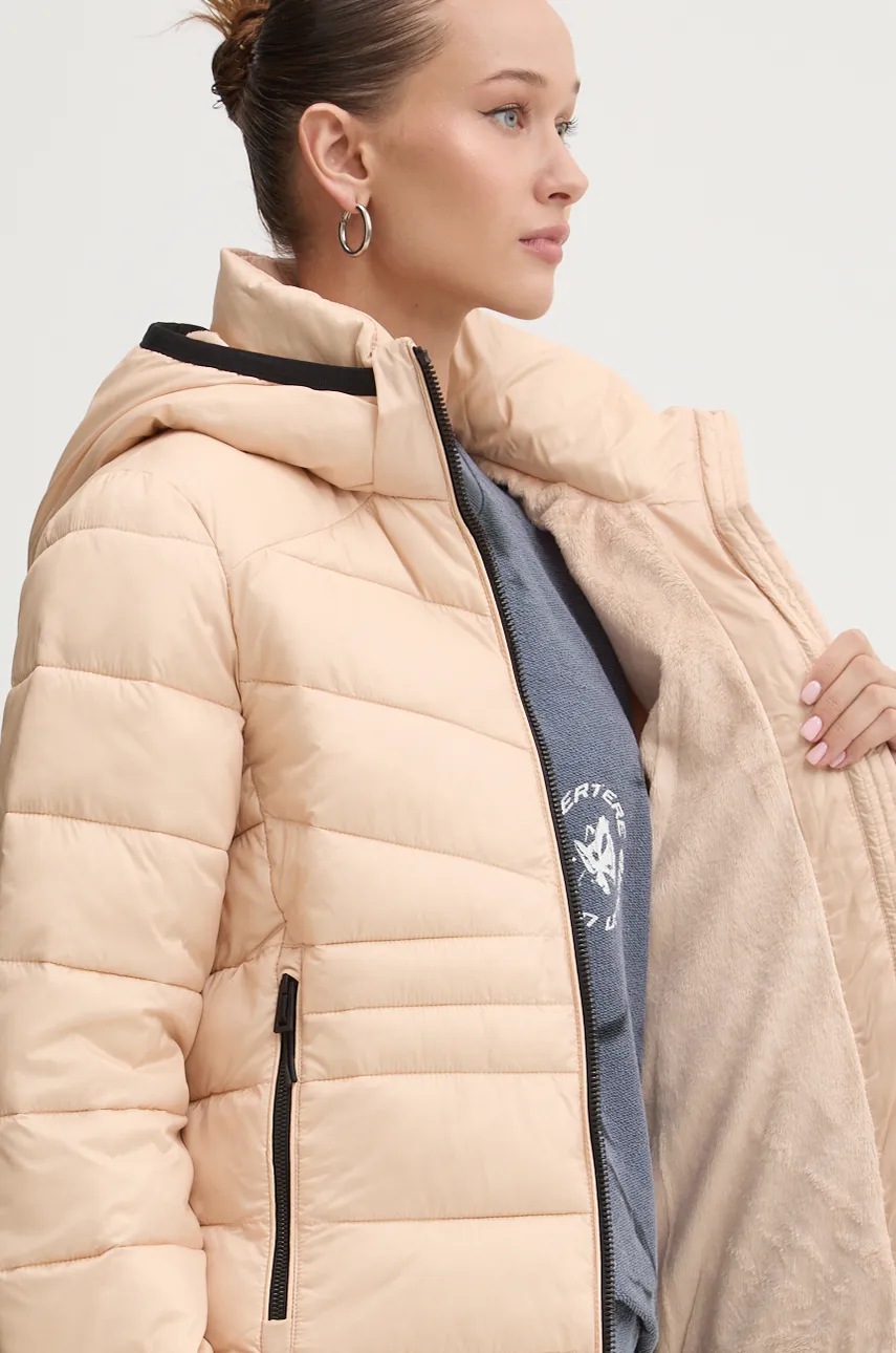 Μπουφάν Superdry χρώμα: μπεζ, W5011724A-2WV φωτογραφία