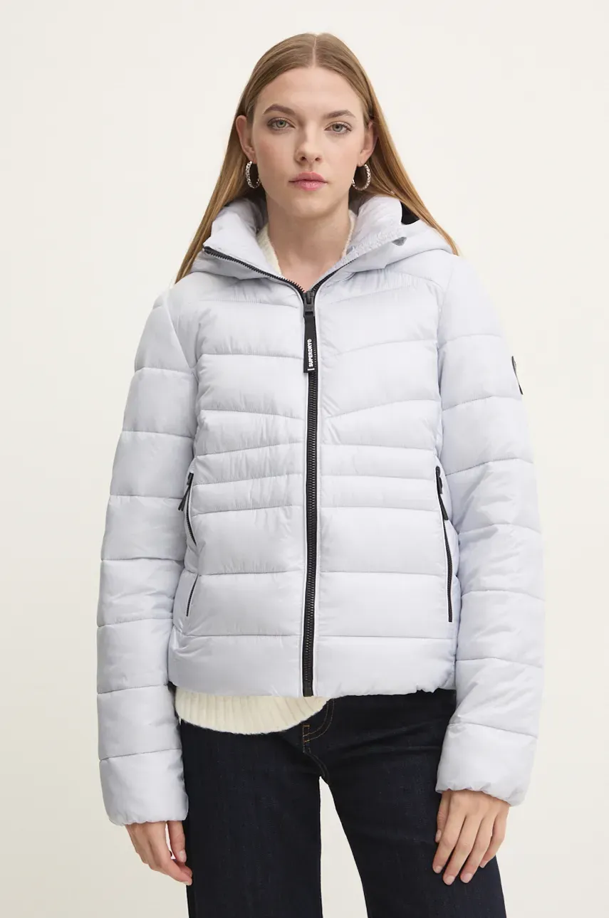 Superdry geaca femei, culoarea gri, de iarna, W5011724A-B9M