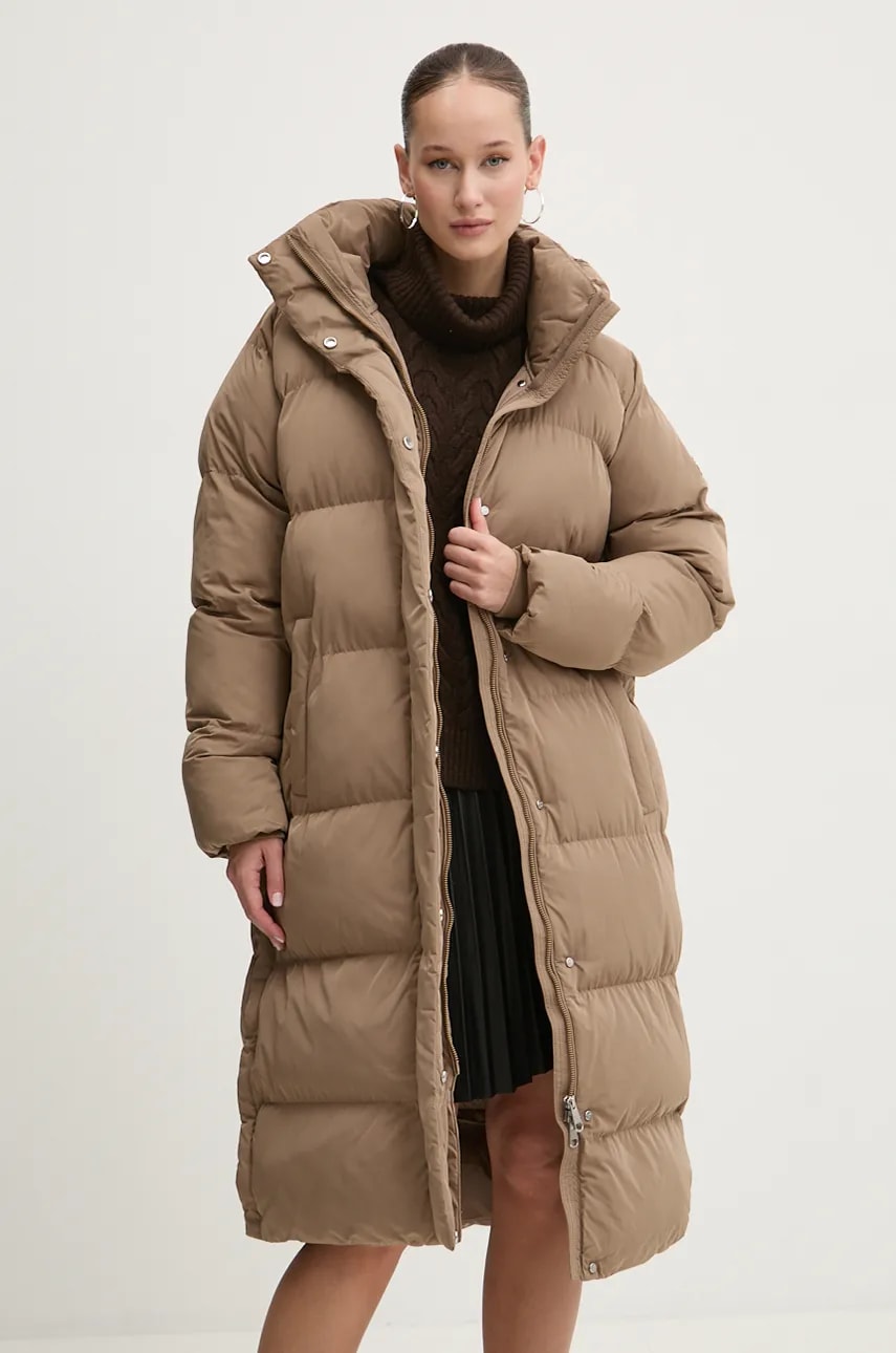 Superdry geaca femei, culoarea maro, de iarna, W5011801A-8KO
