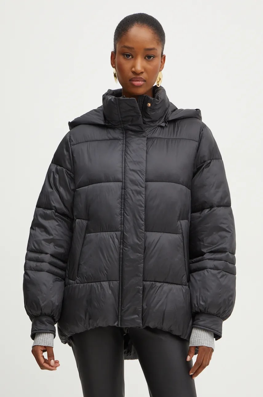 Levně Bunda Twinset dámská, černá barva, zimní, 242TP2300