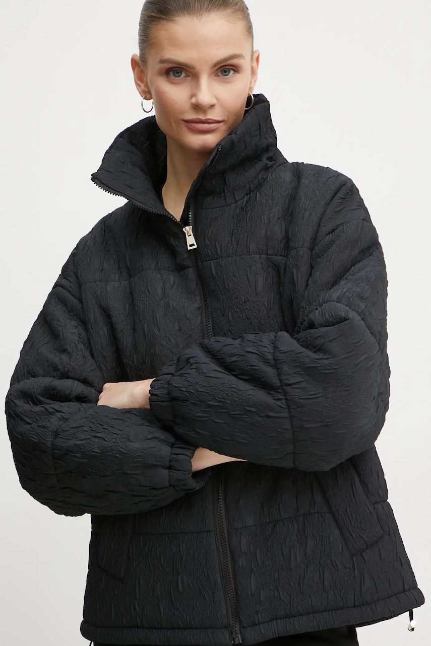 Levně Bunda Twinset dámská, černá barva, zimní, oversize, 242AT2023