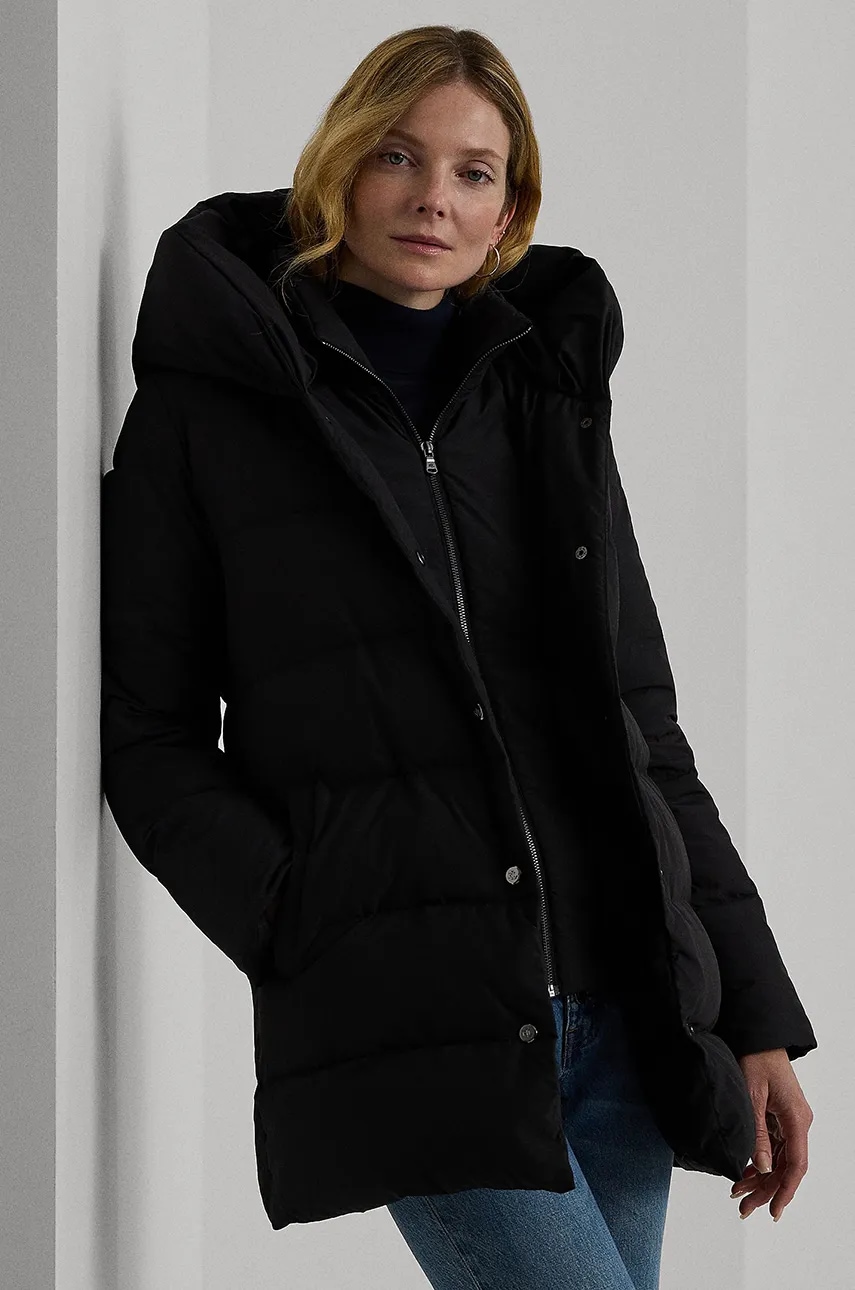 Levně Péřová bunda Lauren Ralph Lauren dámská, černá barva, zimní, 297962420