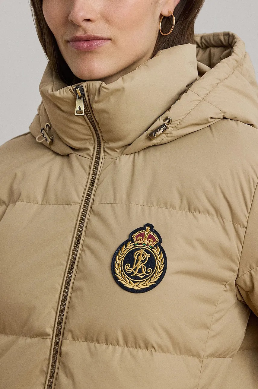 Пухова куртка Lauren Ralph Lauren жіноча колір бежевий зимова 297962675 