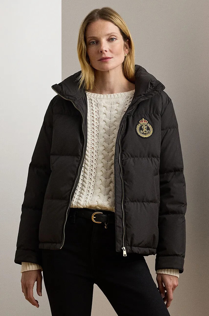 

Пухено яке Lauren Ralph Lauren в черно зимен модел 297962677, Черен