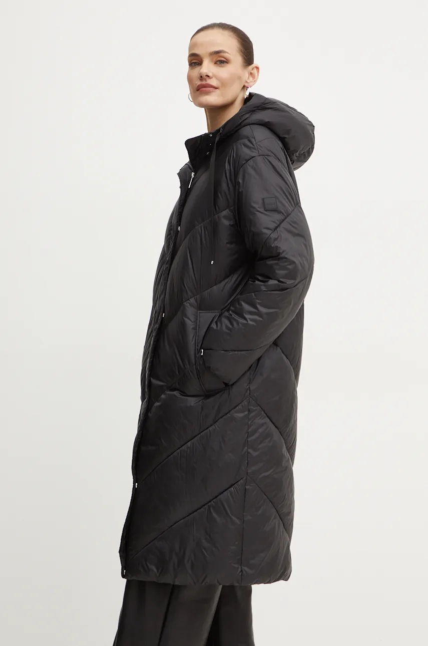 Куртка Boss Orange жіноча колір чорний перехідна oversize 50524024 