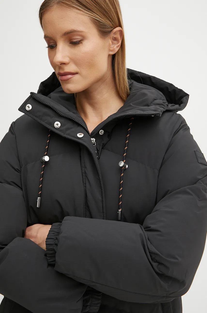 Куртка Boss Orange жіноча колір чорний зимова oversize 50535645 