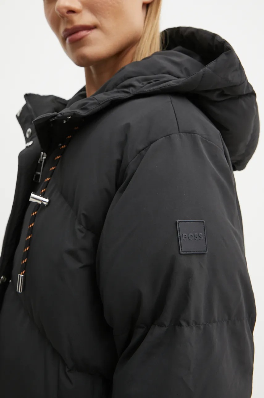 Куртка Boss Orange жіноча колір чорний зимова oversize 50535645 