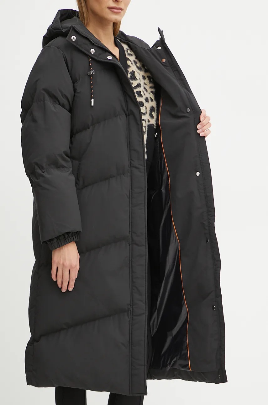 Куртка Boss Orange жіноча колір чорний зимова oversize 50535645 