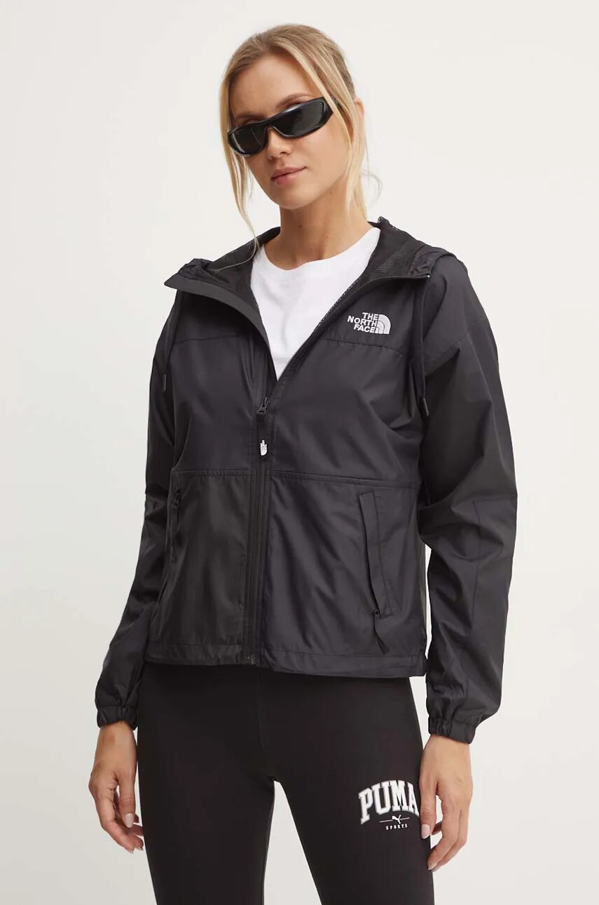 The North Face geaca Sheru Jacket femei, culoarea negru, de tranzitie, oversize, NF0A4C9H4H01