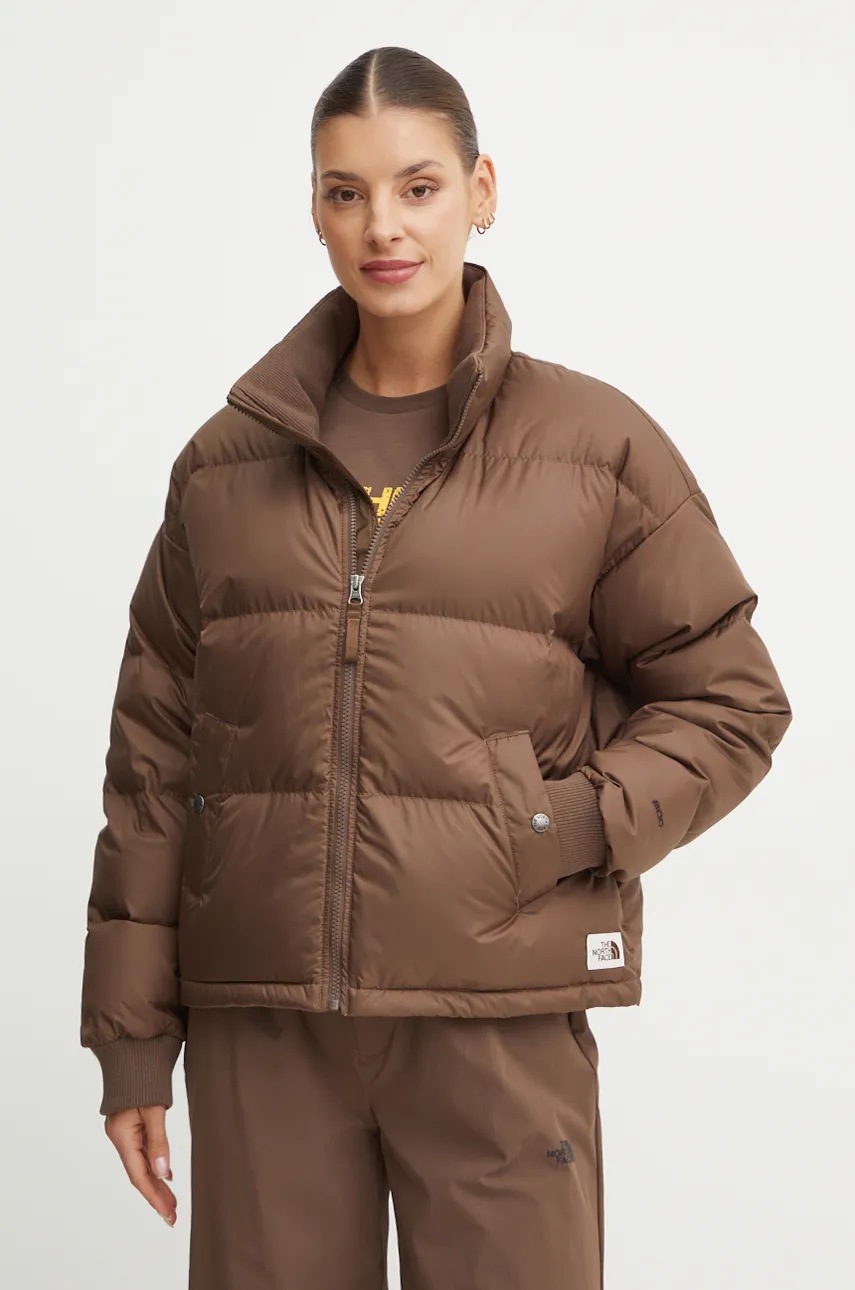 

Пухено яке The North Face Down Paralta в зелено зимен модел с уголемена кройка NF0A3YSD1OI1, Зелен