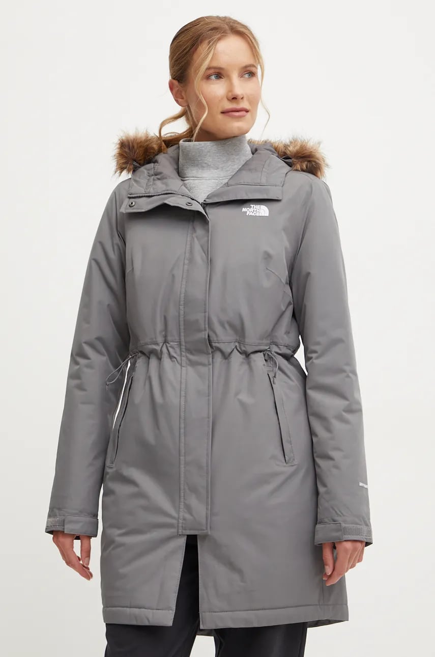 The North Face geaca Zaneck Parka femei, culoarea gri, de tranzitie, NF0A4M8Y0UZ1 The North Face geaca Zaneck Parka femei, culoarea gri, de tranzitie, NF0A4M8Y0UZ1