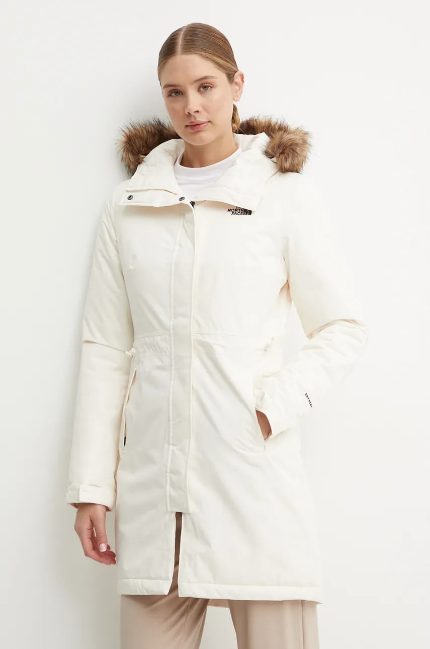 The North Face geaca Zaneck Parka femei, culoarea bej, de iarna, NF0A4M8YQLI1 The North Face geaca Zaneck Parka femei, culoarea bej, de iarna, NF0A4M8YQLI1