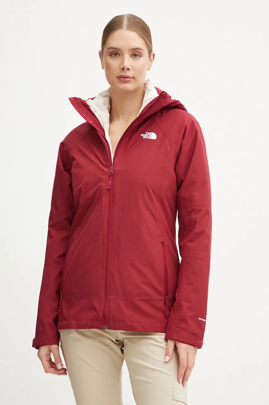 The North Face jacheta de exterior Inlux Triclimate culoarea bordo, NF0A4SVJ7WI1