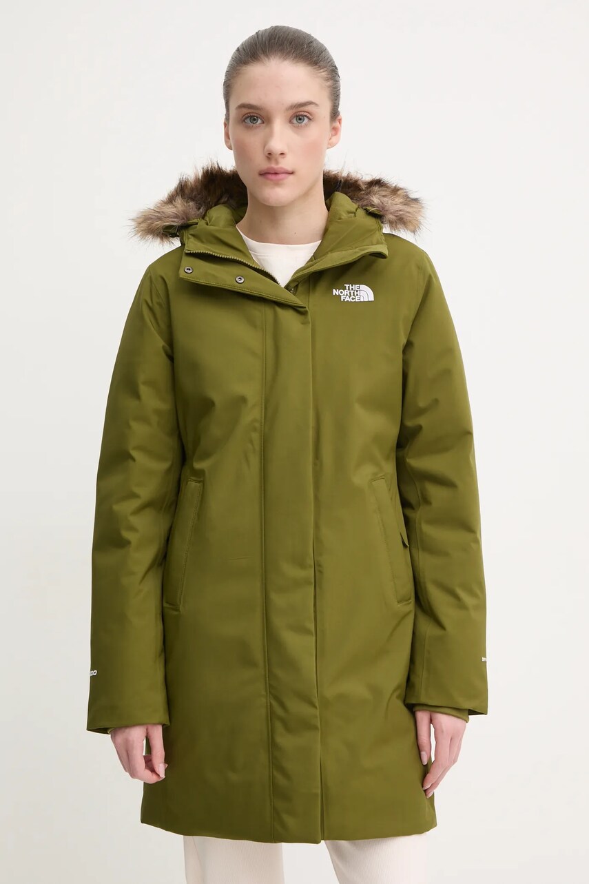 The North Face geaca de puf Arctic culoarea verde, de iarna, NF0A84J2PIB1