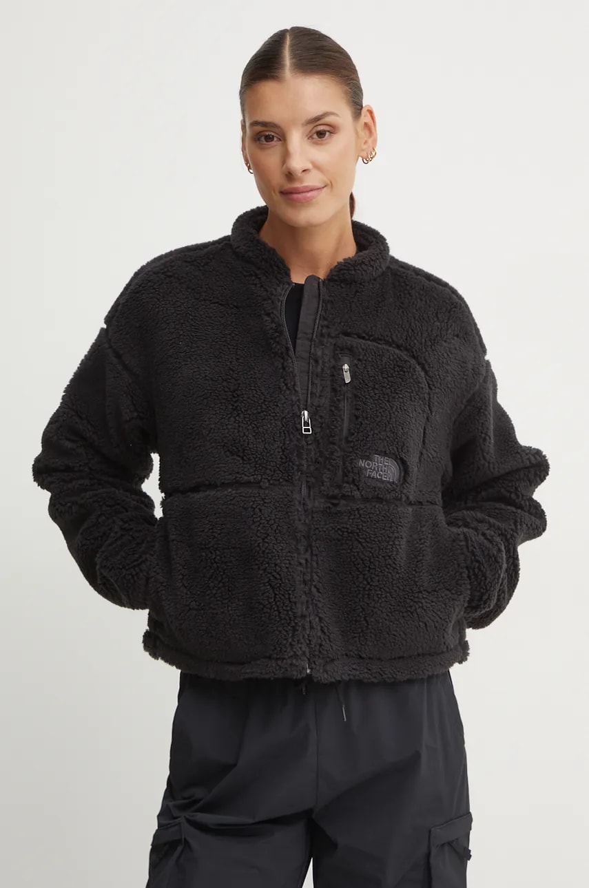 The North Face hanorac fleece SPORTY STREET culoarea negru, neted, NF0A88ZBJK31 The North Face hanorac fleece SPORTY STREET culoarea negru, neted, NF0A88ZBJK31