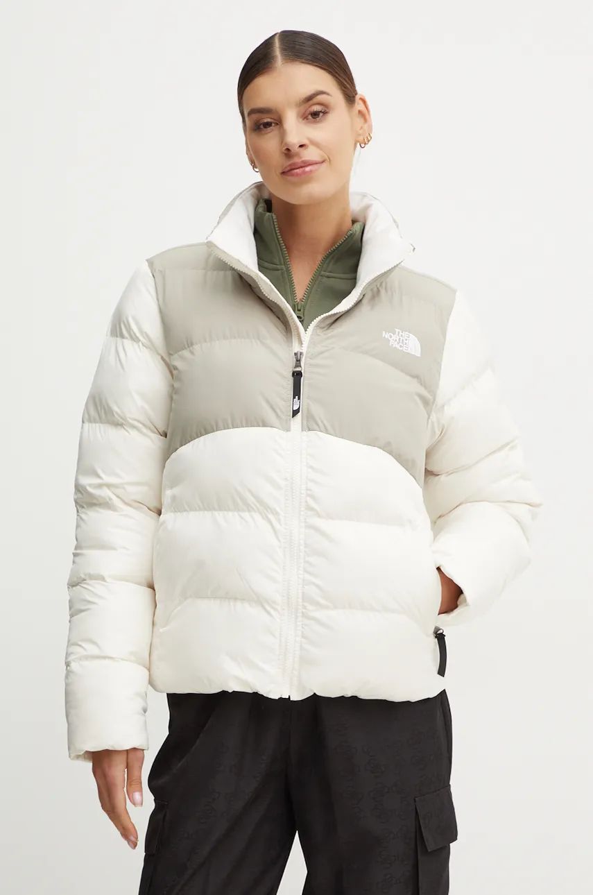 Levně Bunda The North Face Saikuru dámská, béžová barva, zimní, NF0A89JD4QI1