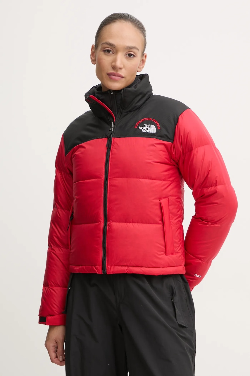 The North Face geaca de puf TNF x 30th Years HMLYN femei, culoarea rosu, de iarna, NF0A3XEO7GO1 The North Face geaca de puf TNF x 30th Years HMLYN femei, culoarea rosu, de iarna, NF0A3XEO7GO1