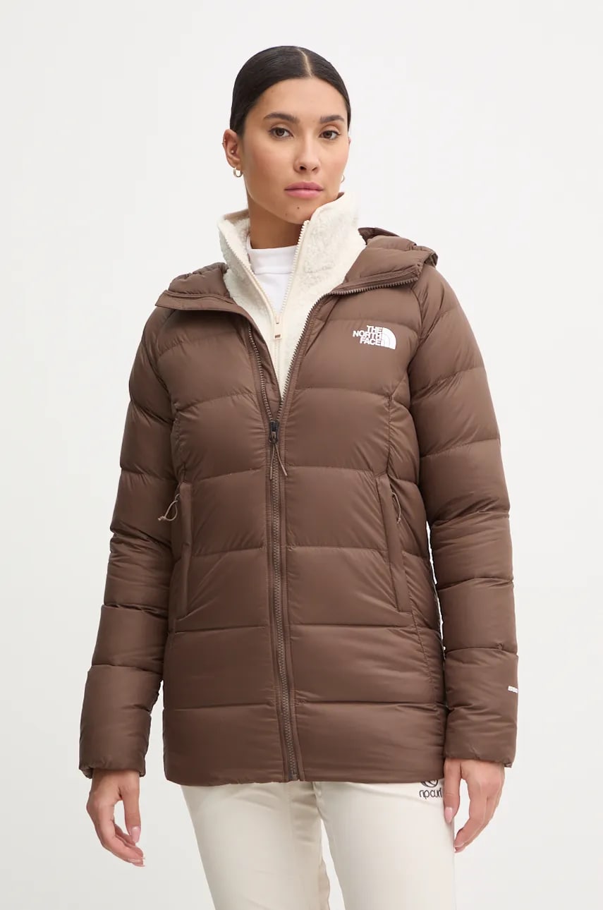 The North Face geaca de puf Hyalite femei, culoarea maro, de tranzitie, NF0A7Z9R1OI1 The North Face geaca de puf Hyalite femei, culoarea maro, de tranzitie, NF0A7Z9R1OI1