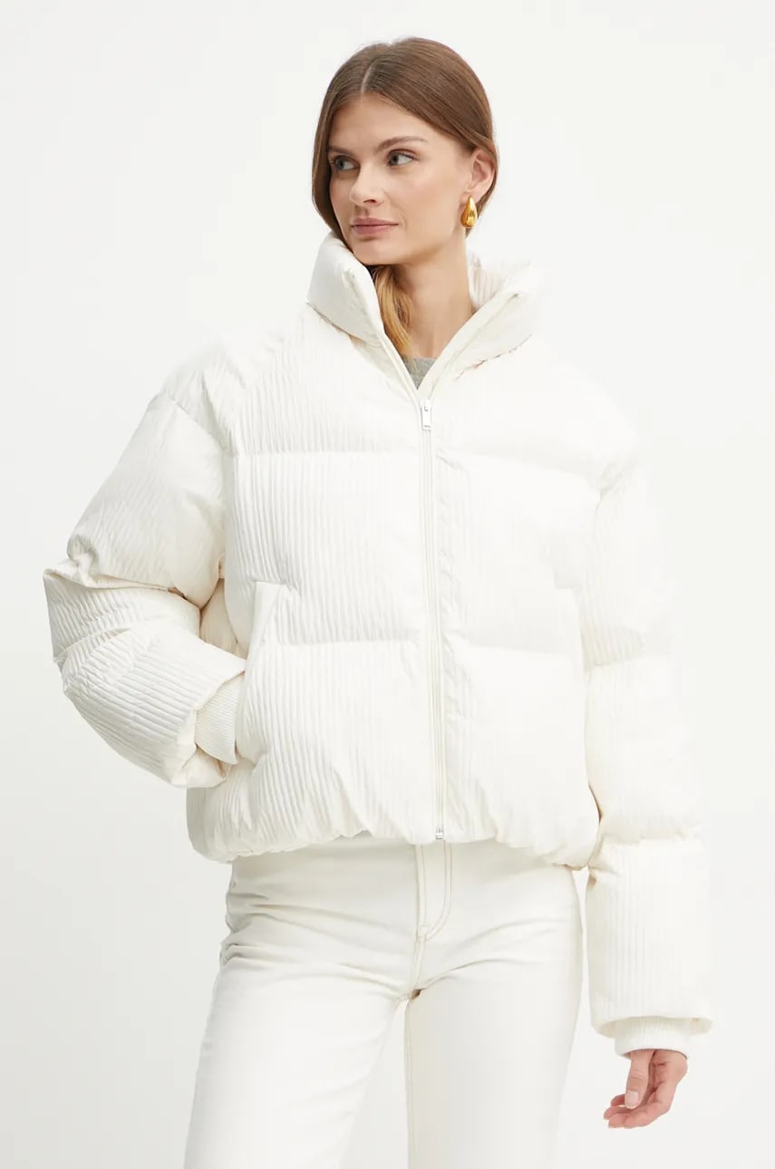 BOSS geaca femei, culoarea alb, de iarna, oversize, 50524026