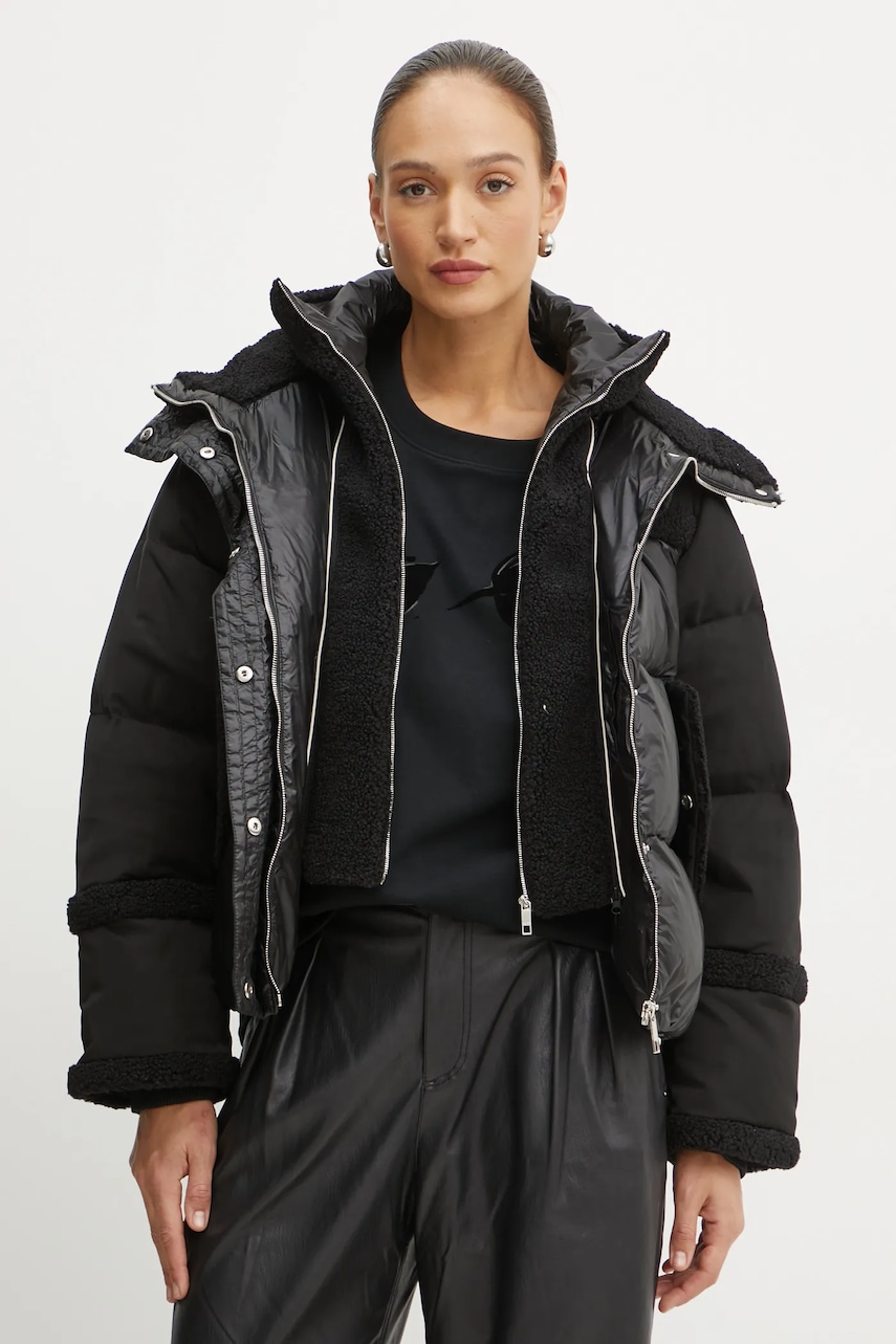 BOSS geaca de puf femei, culoarea negru, de iarna, 50524479