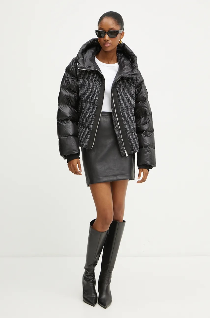 Пуховая куртка с примесью шерсти BOSS цвет чёрный зимняя oversize 50524492 Пуховая куртка с примесью шерсти BOSS цвет чёрный зимняя oversize 50524492
