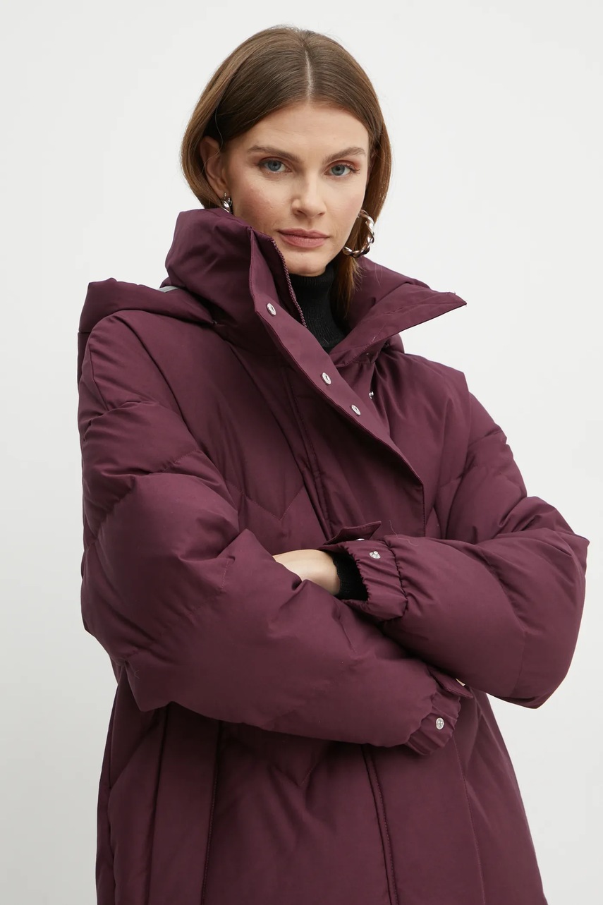 Пухова куртка MAX&Co. жіноча колір бордовий зимова oversize 2426496034200 