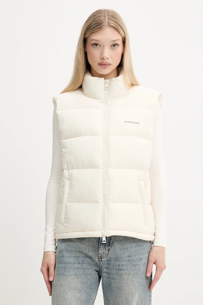 

Елек Guess Jeans в черно зимен модел W4BN59 WGII2, Бежов