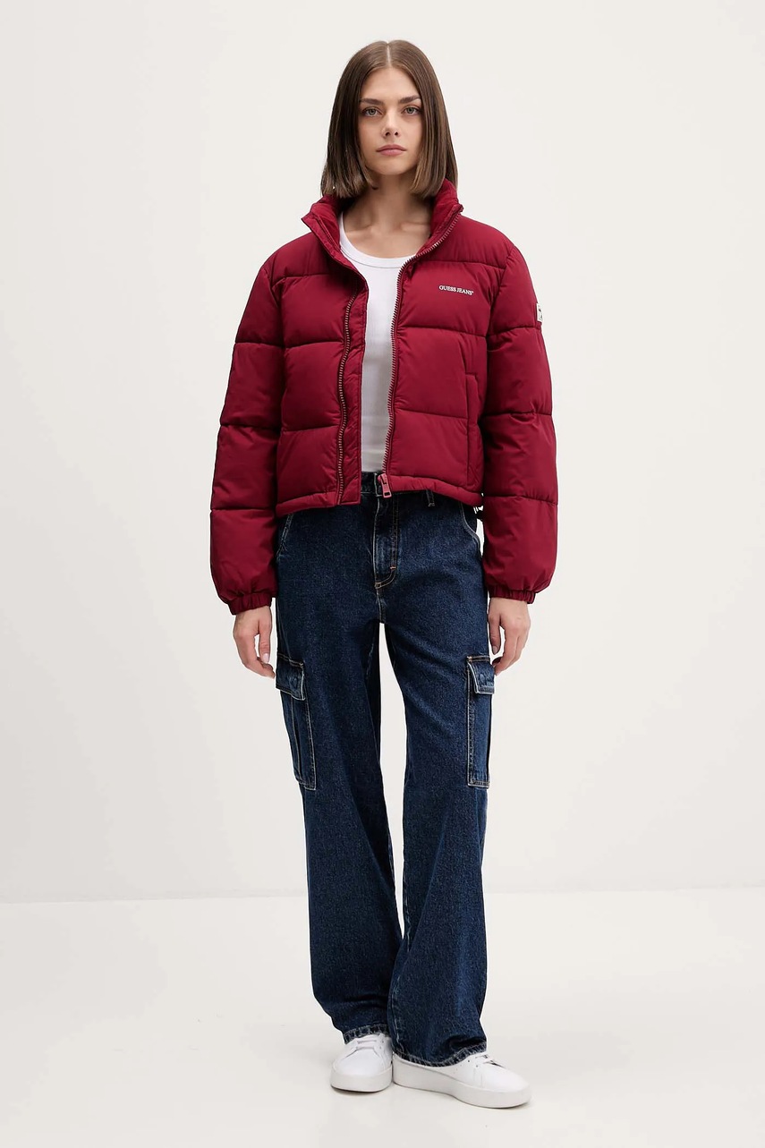 Куртка Guess Jeans цвет бирюзовый зимняя W4BL20 WGII2