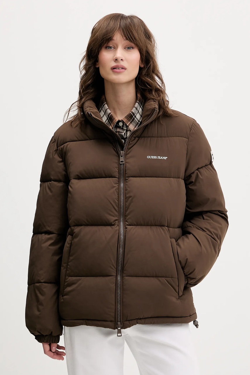 

Яке Guess Jeans в бежово W4BL21 WGII2, Кафяв