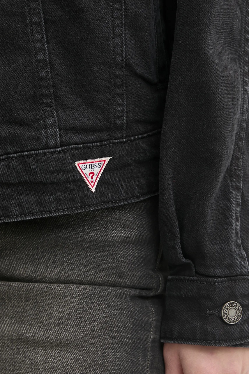 Τζιν μπουφάν Guess Jeans χρώμα: μαύρο, W4BN56 D5E83 φωτογραφία