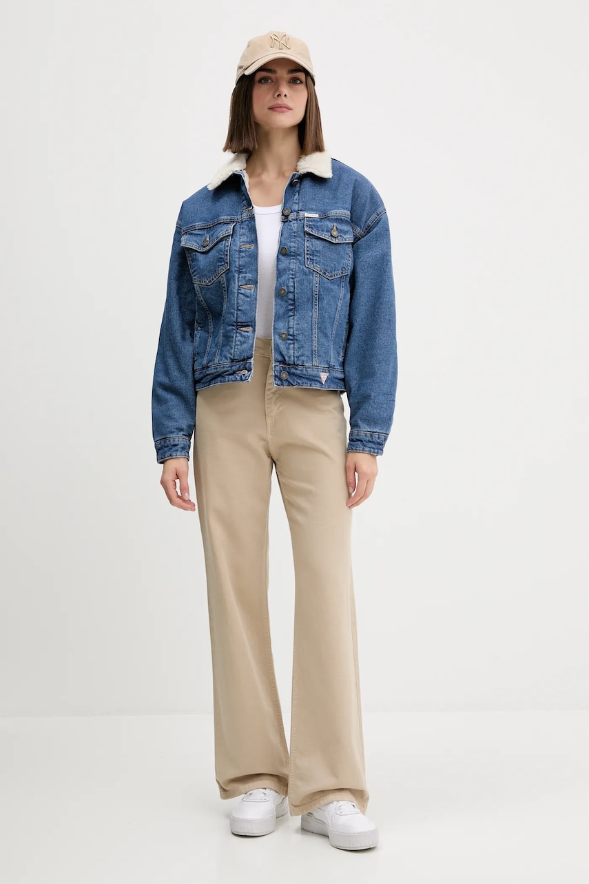 Джинсовая куртка Guess Jeans демисезонная oversize W4BN64 D5CC3 Джинсовая куртка Guess Jeans демисезонная oversize W4BN64 D5CC3