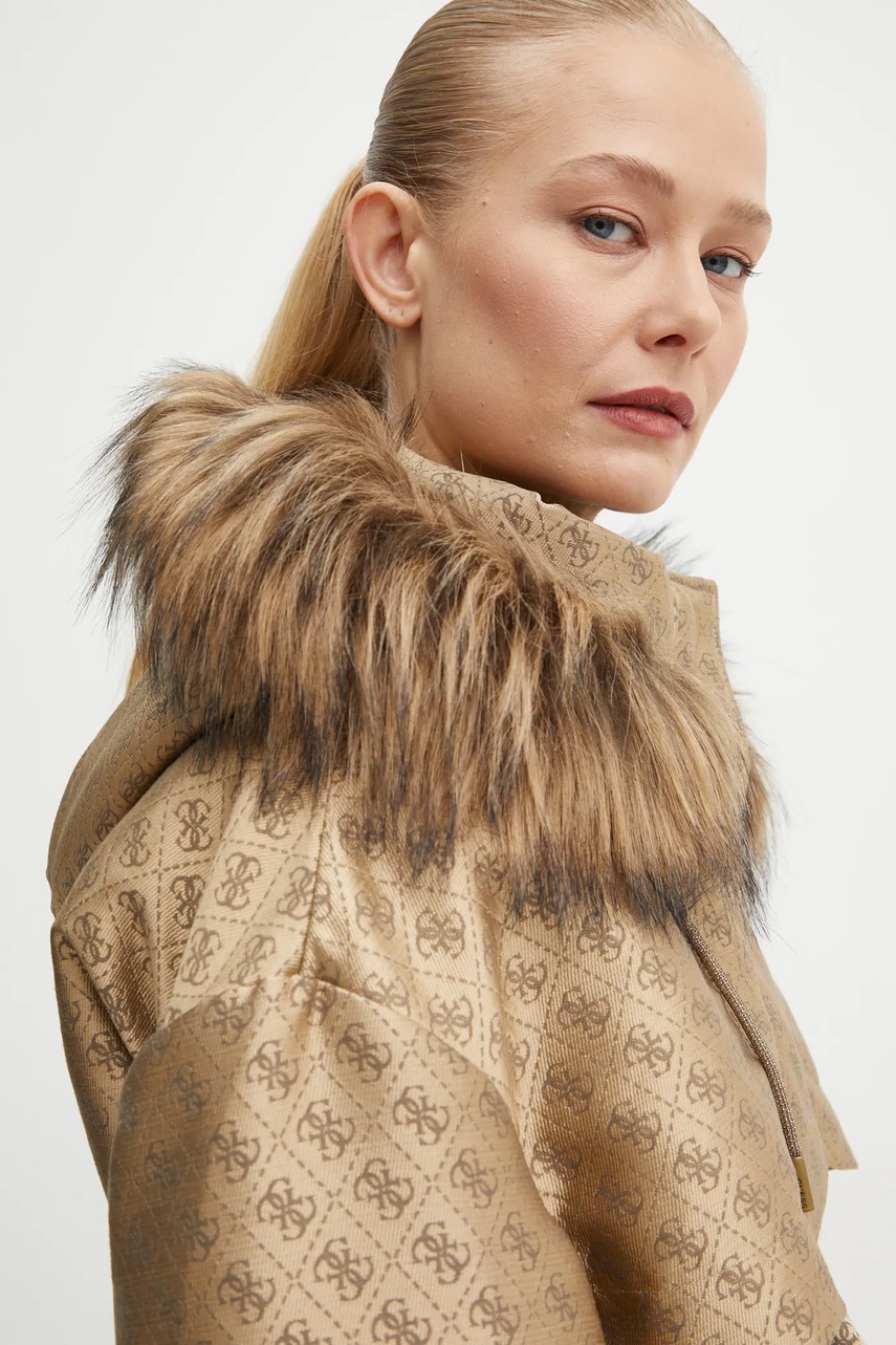Куртка Guess ELLY жіноча колір зелений перехідна oversize W4BL35 WFIR2 