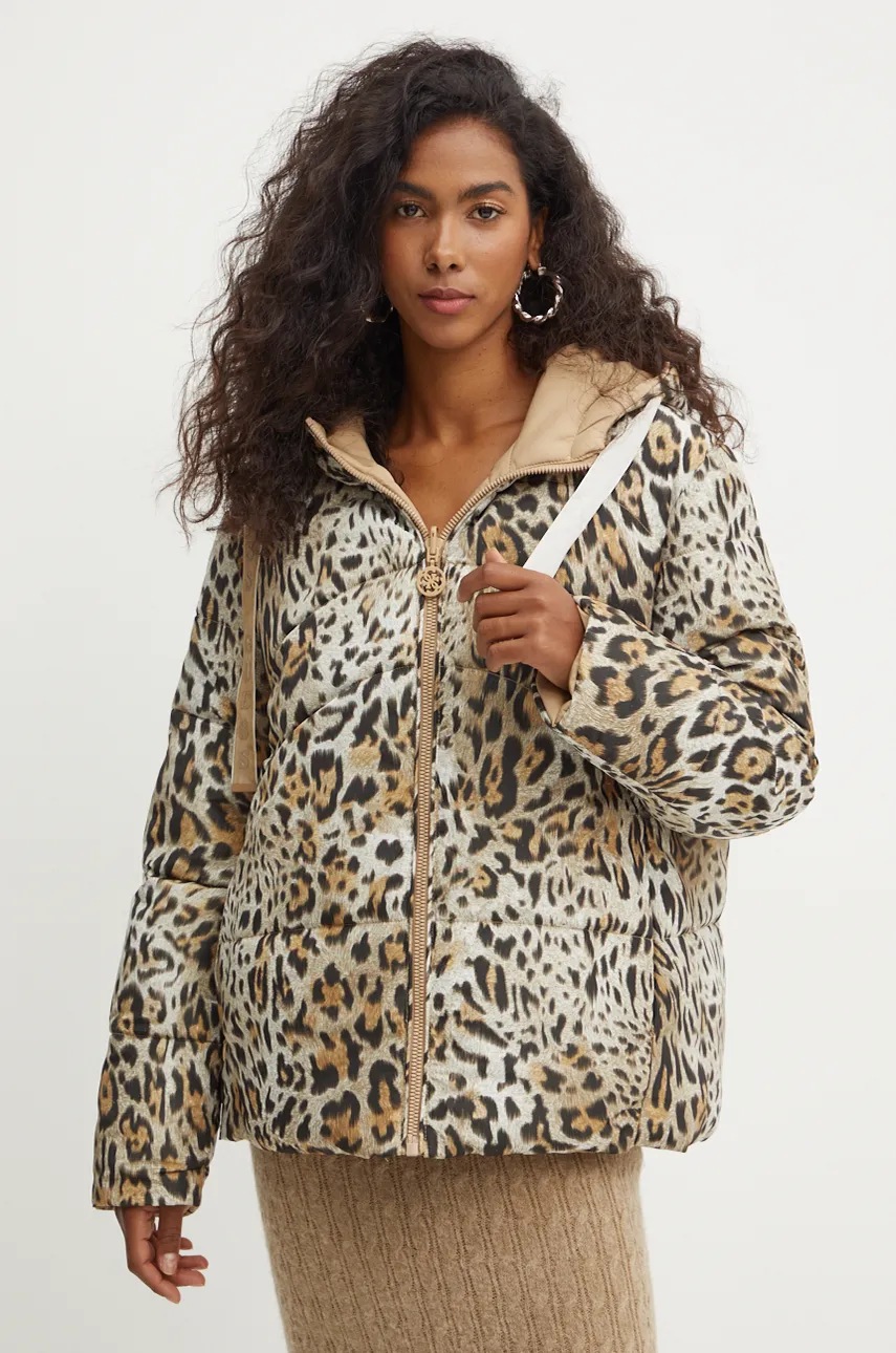 

Яке с две лица Guess EMELIE в бежово зимен модел с уголемена кройка W4BL38 WGK12, Бежов