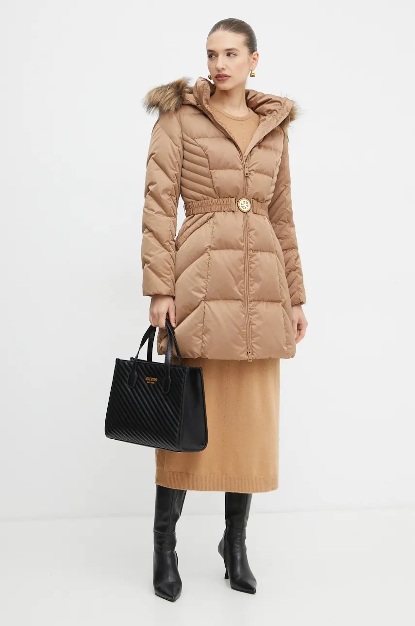 

Яке Guess OLGA в кафяво зимен модел W4BL40 WEX52, Кафяв