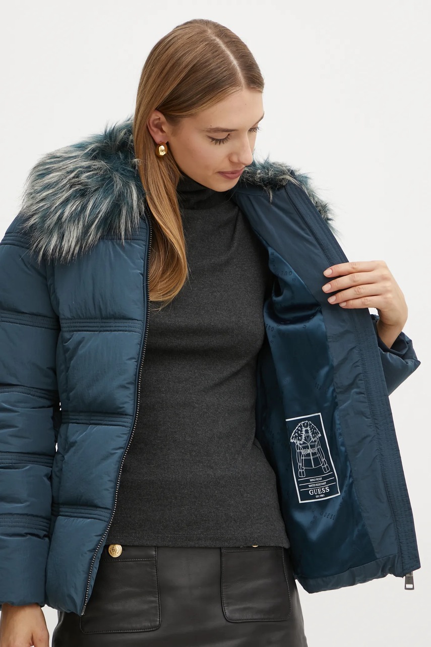Куртка Guess MARISOL жіноча колір синій зимова W4BL43 WGK22 