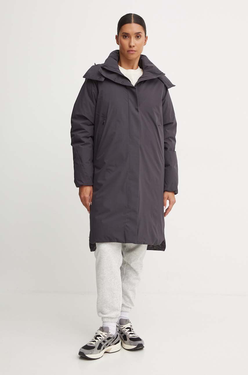 Jack Wolfskin geaca de puf Luisenplatz femei, culoarea gri, de iarna, 1116121