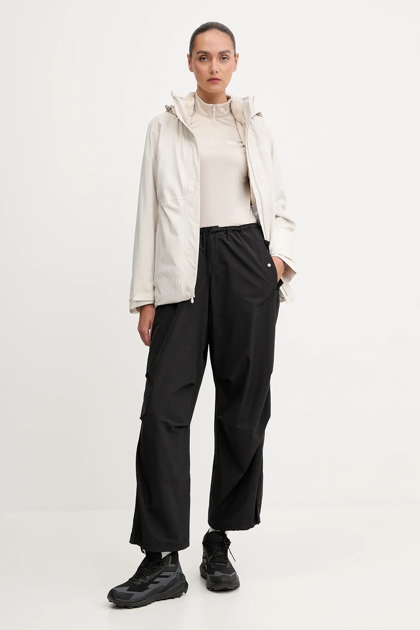 Куртка outdoor Jack Wolfskin Rotwand 3 in 1 цвет бордовый A60333