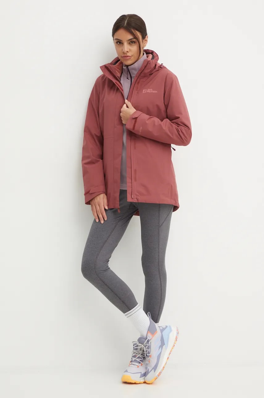 Куртка outdoor Jack Wolfskin Rotwand 3 in 1 цвет бордовый A60333 Куртка outdoor Jack Wolfskin Rotwand 3 in 1 цвет бордовый A60333