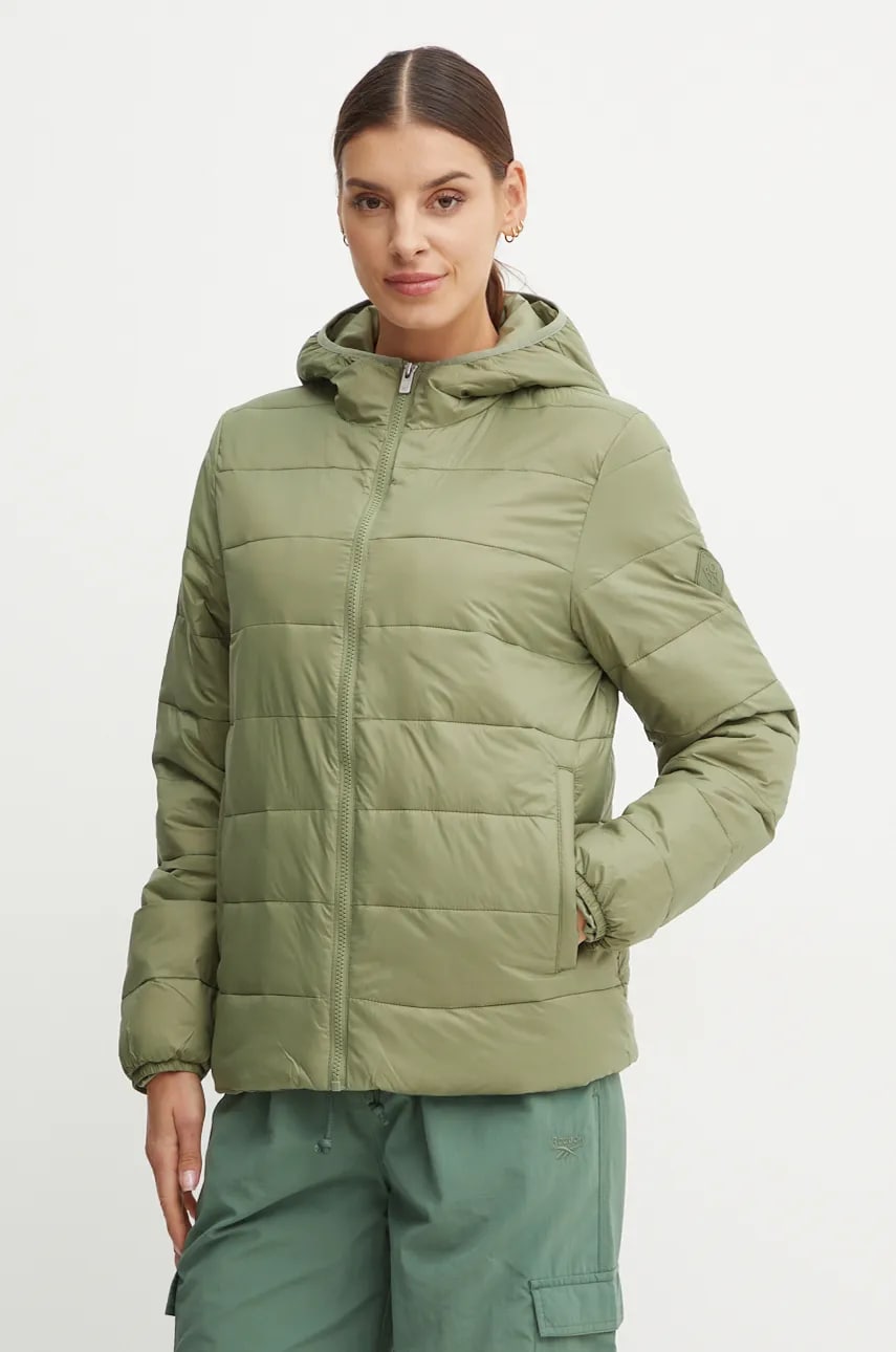 Roxy geaca Wind Bliss Hooded femei, culoarea verde, de tranzitie, ERJJK03618 Roxy geaca Wind Bliss Hooded femei, culoarea verde, de tranzitie, ERJJK03618