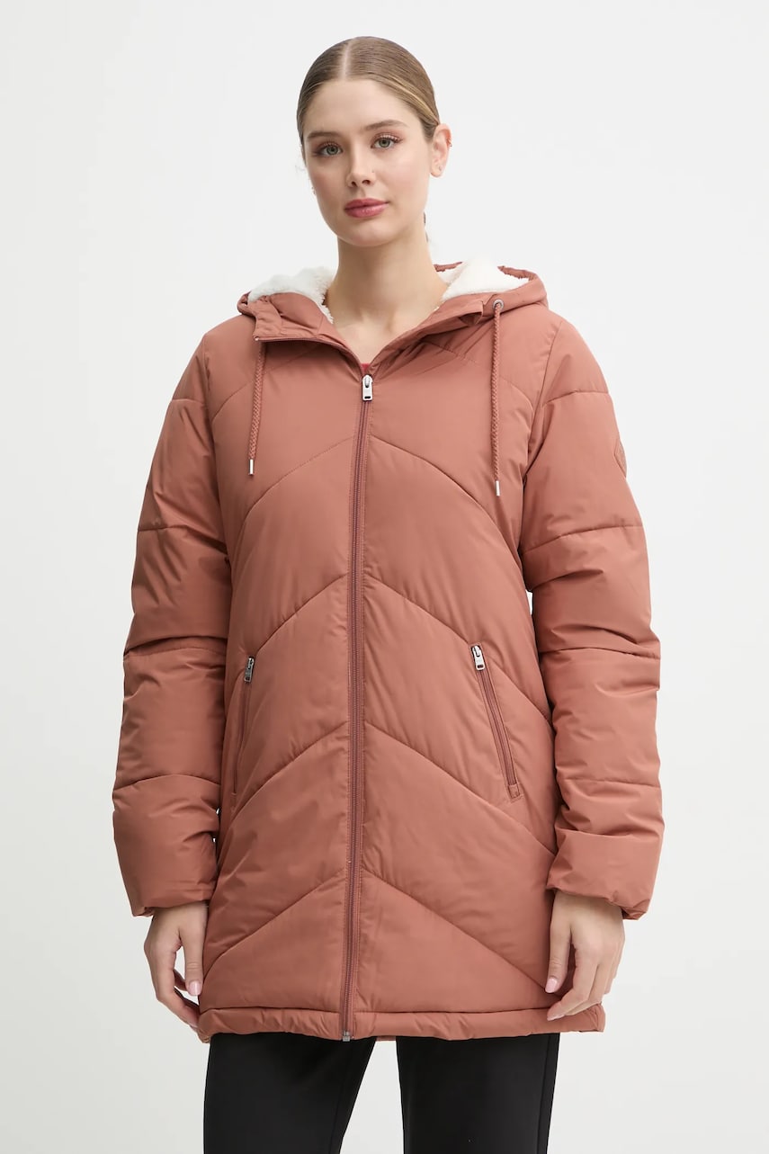 Roxy geaca Better Weather femei, culoarea maro, de iarna, oversize, ERJJK03634 Roxy geaca Better Weather femei, culoarea maro, de iarna, oversize, ERJJK03634