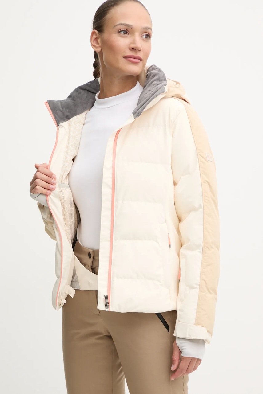 Μπουφάν Roxy Snowblizzard χρώμα: μπεζ, ERJTJ03466 φωτογραφία