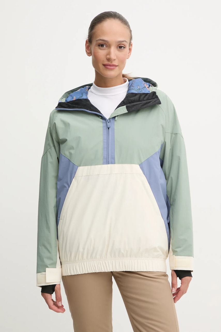 Roxy geaca x Chloe Kim culoarea verde, ERJTJ03476 Roxy geaca x Chloe Kim culoarea verde, ERJTJ03476