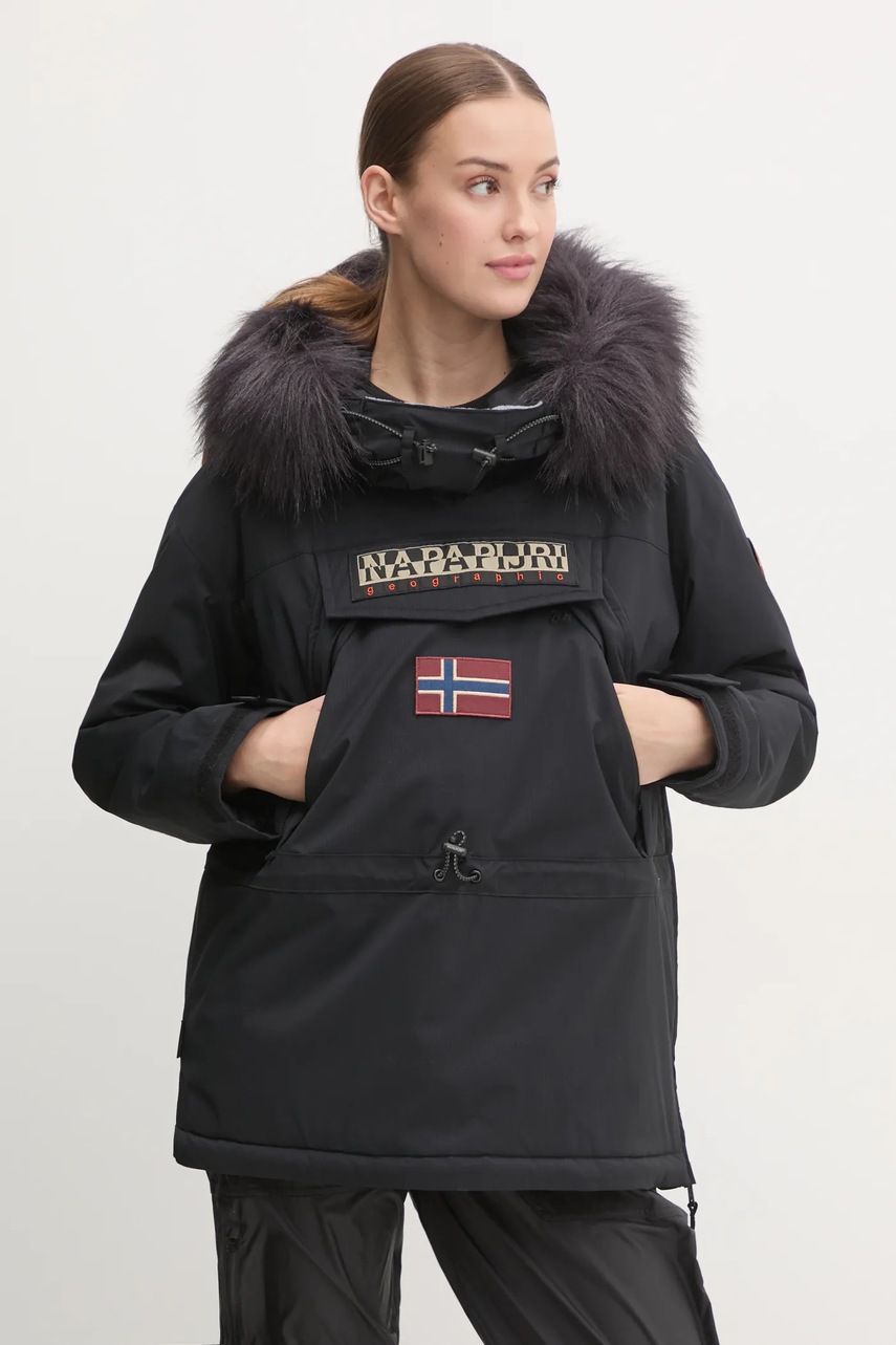 Napapijri geaca Skidoo 2.0 femei, culoarea negru, de iarna, NP0A4I5F0411