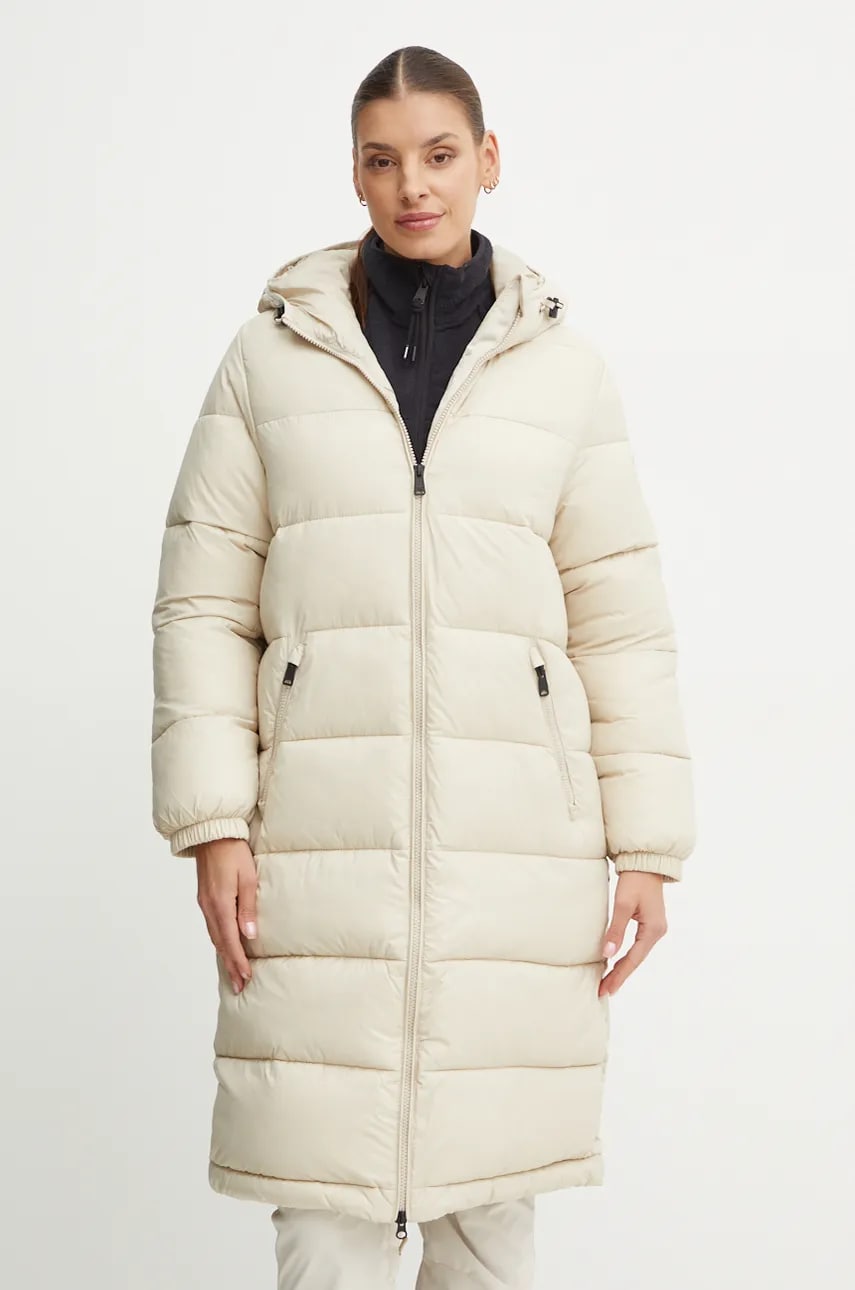 Napapijri geaca A-Suze femei, culoarea bej, de iarna, NP0A4HZ3N901 Napapijri geaca A-Suze femei, culoarea bej, de iarna, NP0A4HZ3N901