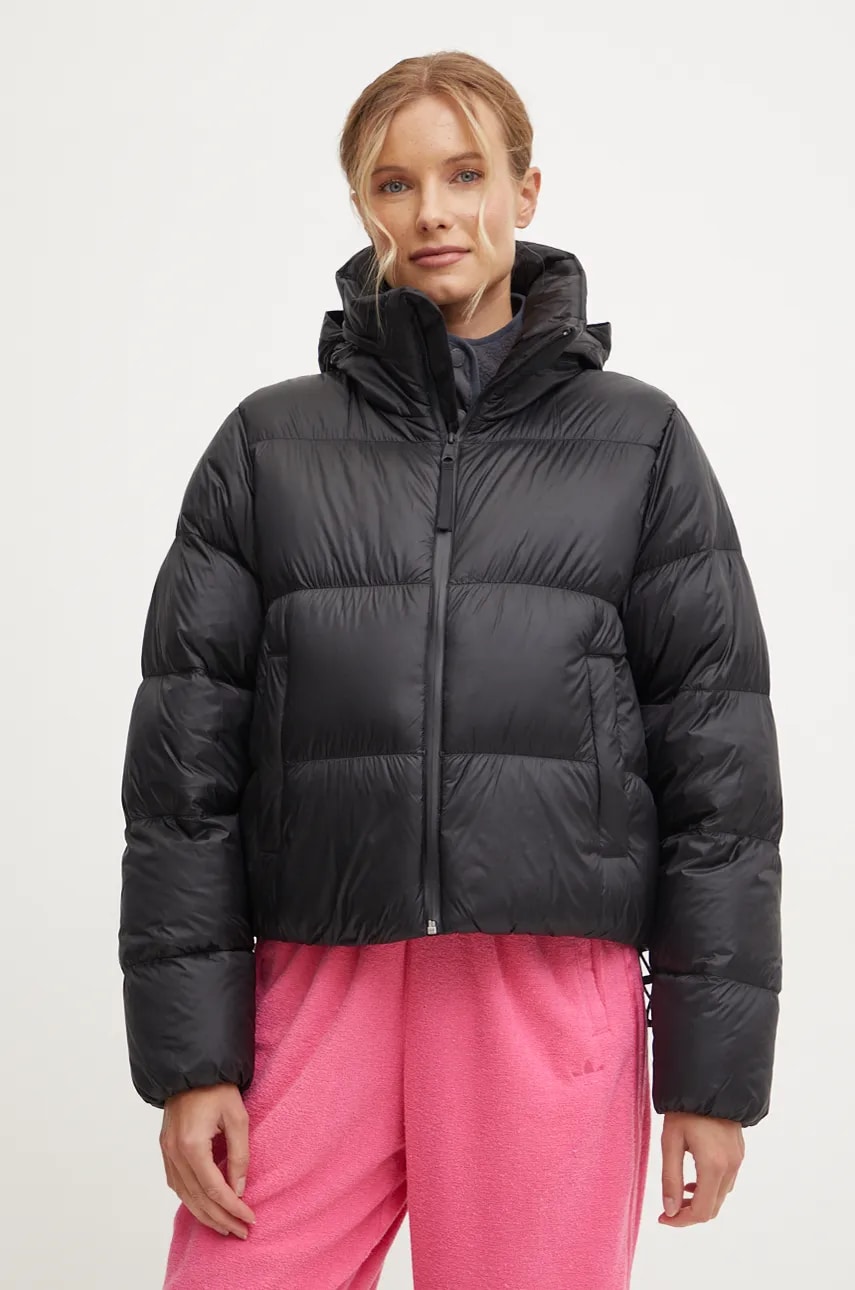 adidas Originals geaca de puf Regen Down Puff femei, culoarea negru, de iarna, IW8368 adidas Originals geaca de puf Regen Down Puff femei, culoarea negru, de iarna, IW8368
