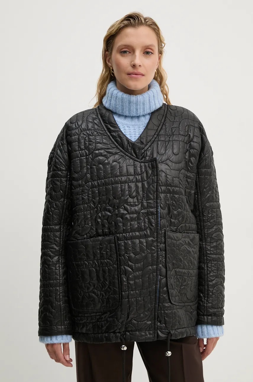 MUNTHE geaca cu doua fete TIMOTHIE femei, culoarea negru, de tranzitie, oversize, 243153524343 MUNTHE geaca cu doua fete TIMOTHIE femei, culoarea negru, de tranzitie, oversize, 243153524343