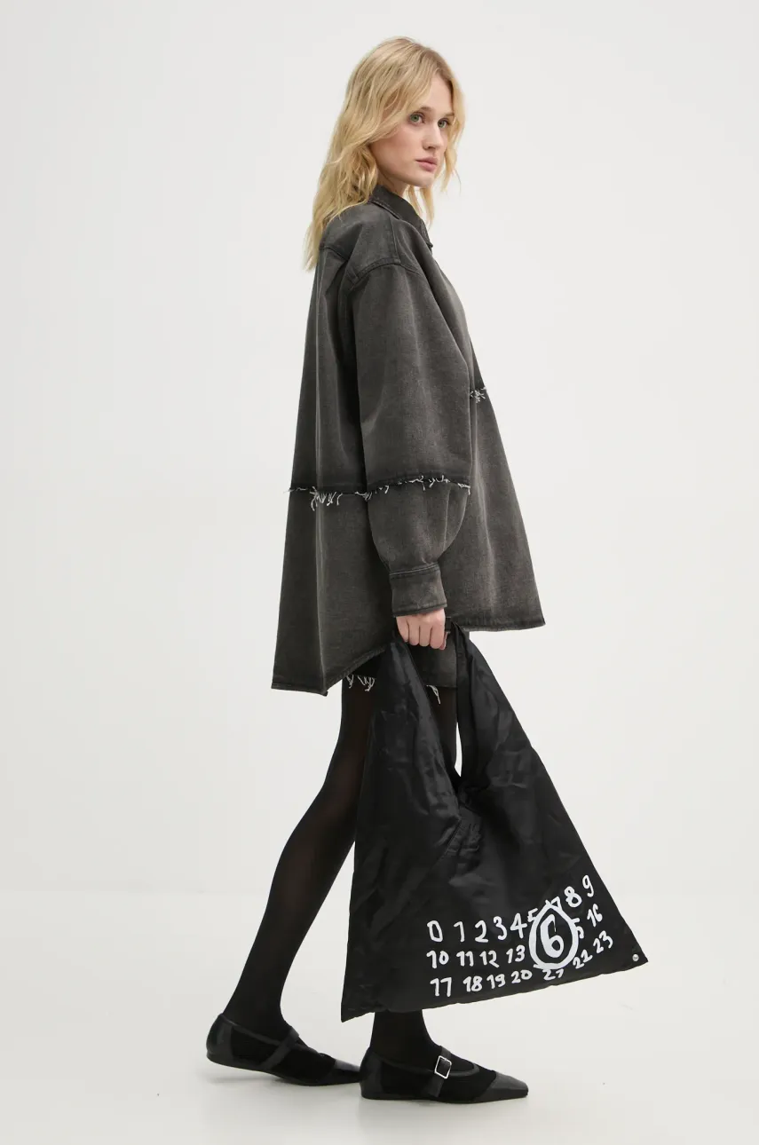 Джинсовая куртка MM6 Maison Margiela женская цвет серый переходная oversize S62AN0134.S30848 Джинсовая куртка MM6 Maison Margiela женская цвет серый переходная oversize S62AN0134.S30848