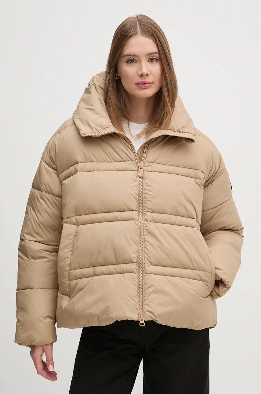 Save The Duck geacă KERI femei, culoarea bej, de iarnă, oversize, D31904W.RECY19
